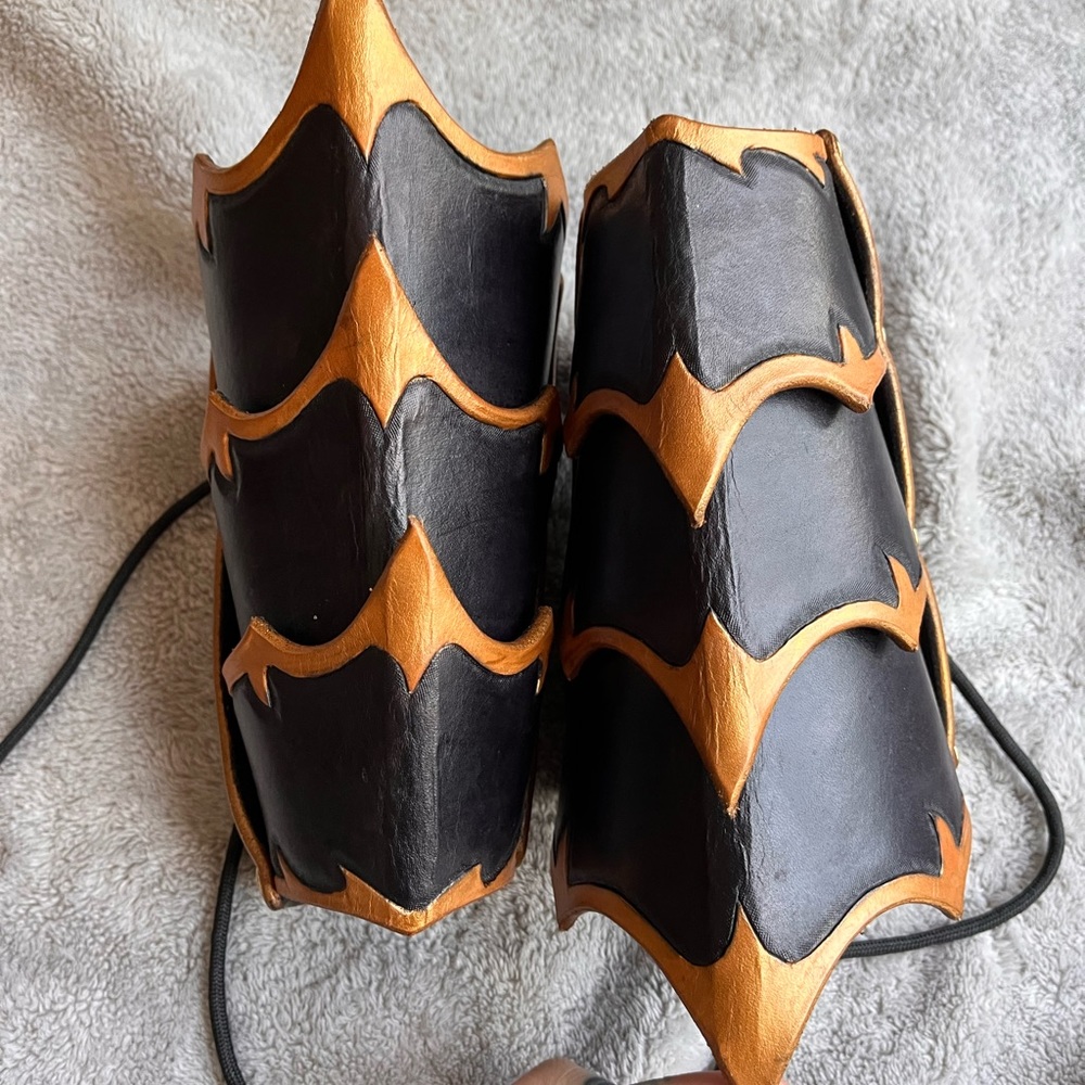 Hand made leather wrist gauntlets. Renaissance, medieval, cosplay.